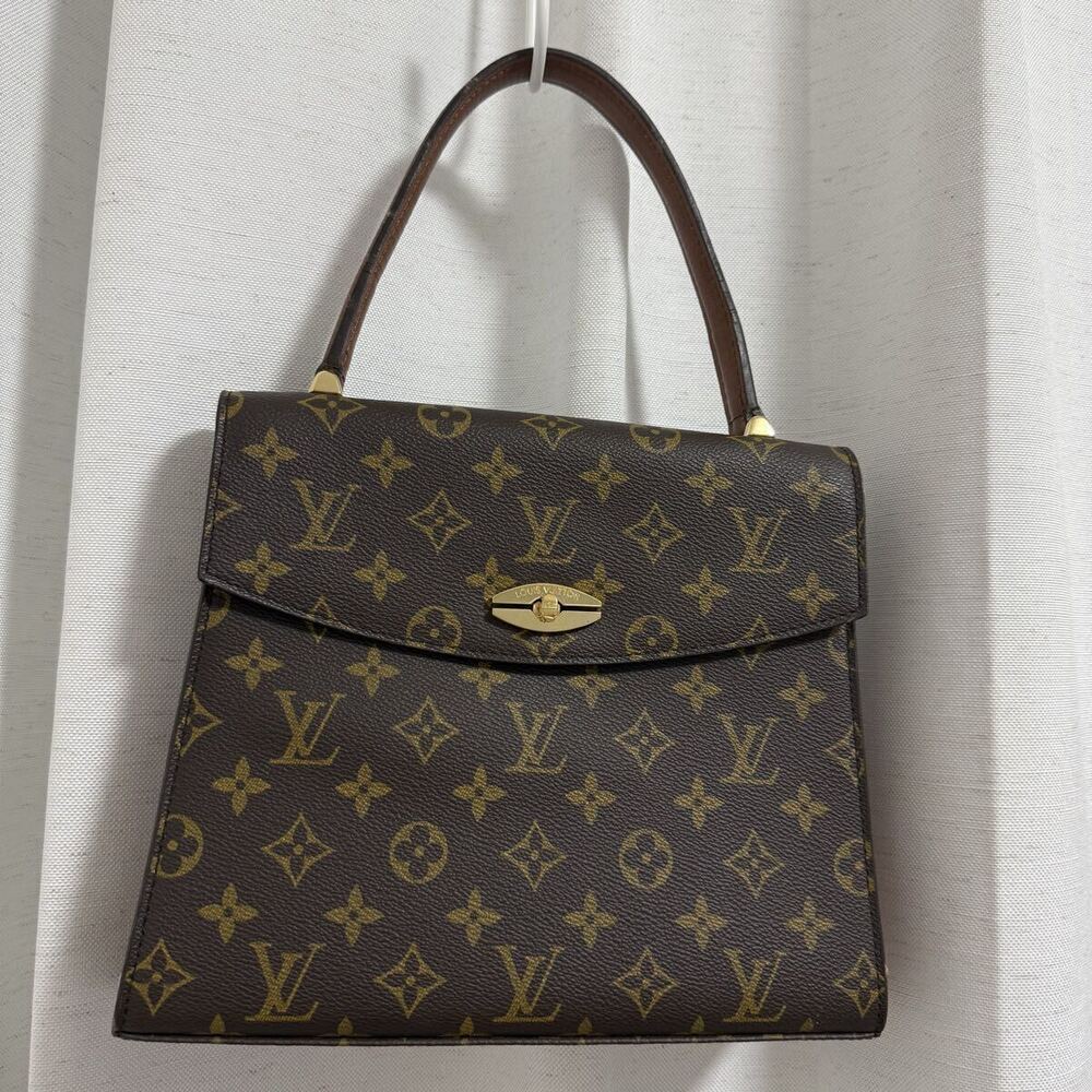 Louis Vuitton Monogram Handbag Malesherbes Brown